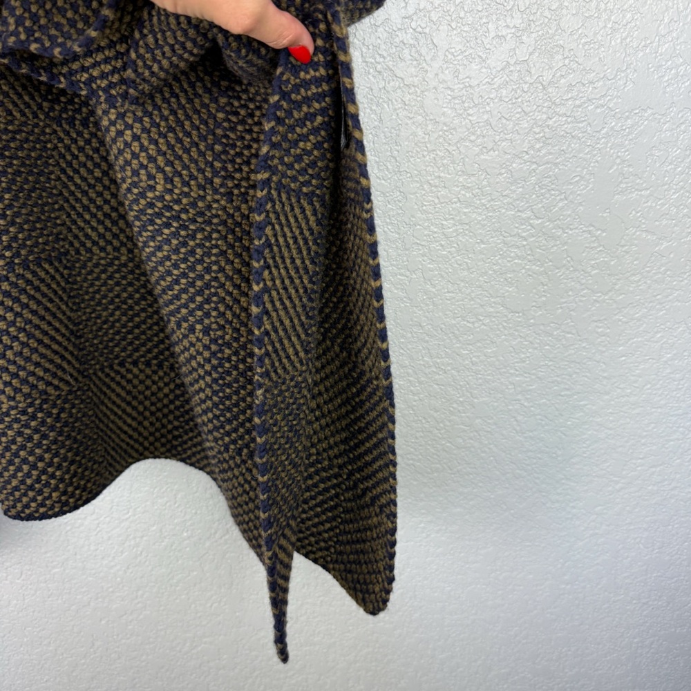 Irish 100% Wool Knit Poncho Cape XS/S Donegal Ireland EUC Wool Soft Blue Green - Picture 7 of 13